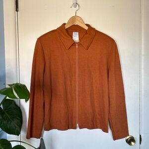 orange vintage collared full zip light jacket